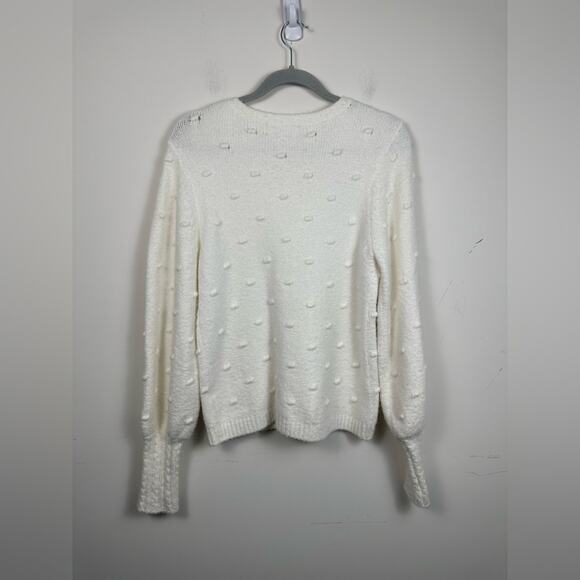 Rachel Parcell Bobble Stitch Sweater Puff Sleeve Size Medium EUC - Picture 3 of 7